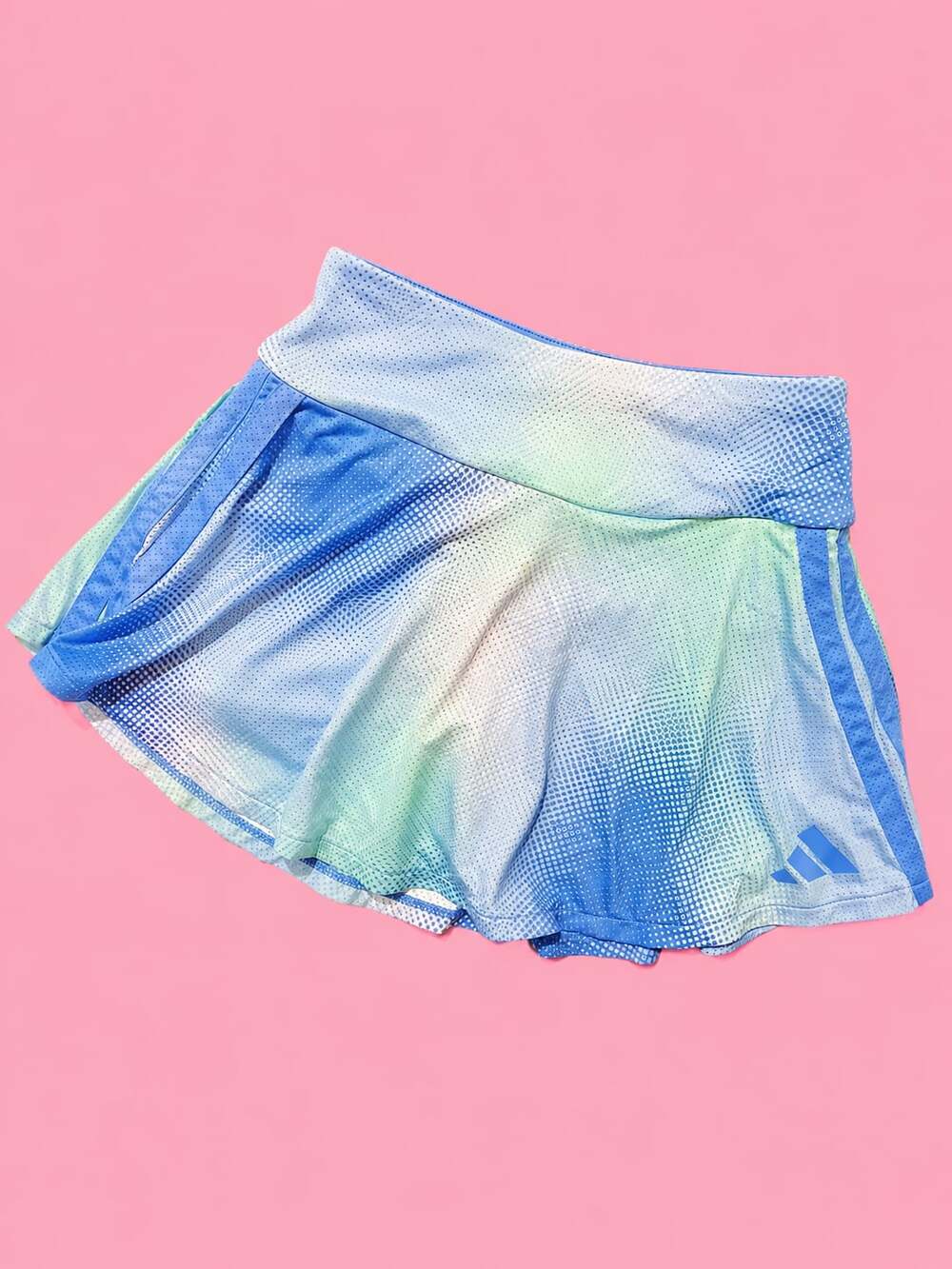 Adidas Girls Printed 3-Stripe Flounce Skort Slim Fit Size S